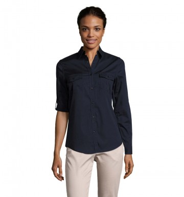 02764 Sol's Burma dames shirt frans marineblauw