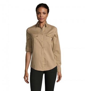 02764 Sol's Burma dames shirt kastanje