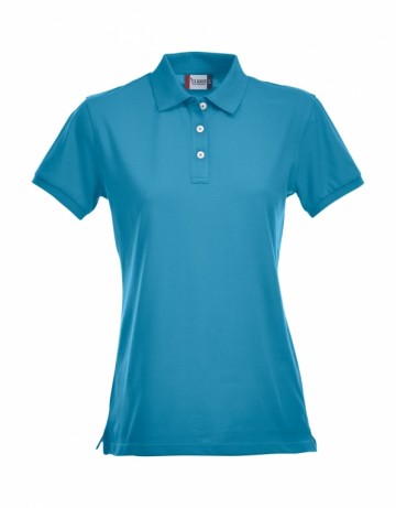 028241 Clique Premium Polo dames turkooise