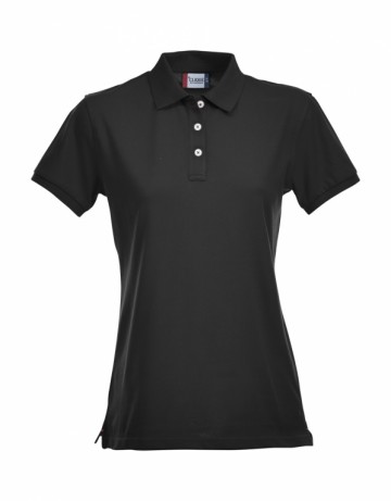 028241 Clique Premium Polo dames zwart