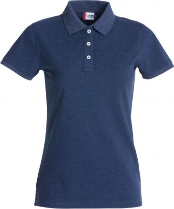 028241 Clique Premium Polo dames blauwmelange