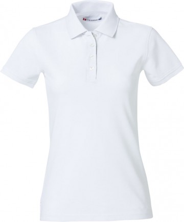 028261 Heavy Premium Polo - dames - wit