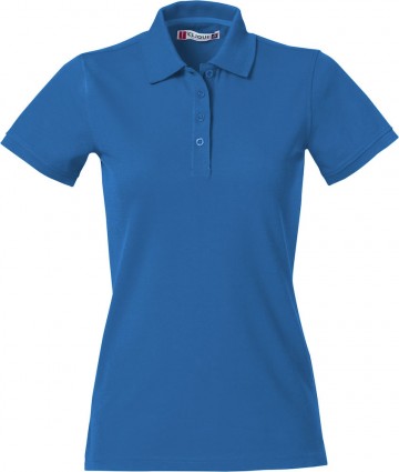 028261 Heavy Premium Polo - dames - kobalblauw achter