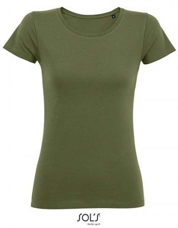 02856 Sol's Martin dames T-shirt donkerkhaki