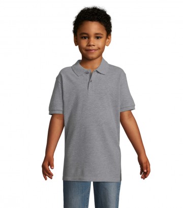 02948 Sol's Pefect Kids Polo heather grijs