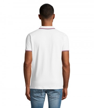 02949 Sol's Prestige heren polo wit achter