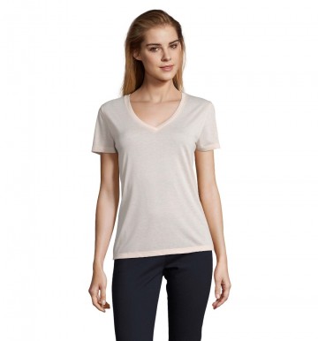 03098 Sol's Motion Flowy T-shirt V-hals creamy roze