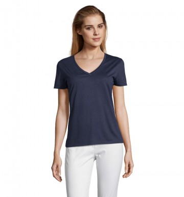 03098 Sol's Motion Flowy T-shirt V-hals frans marineblauw