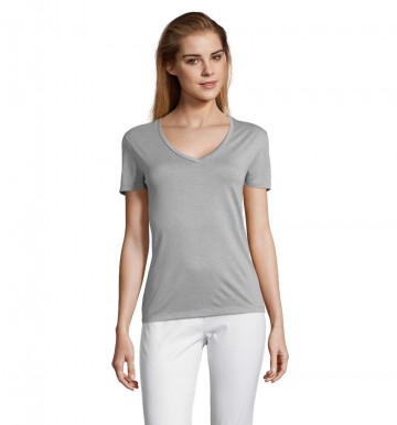 03098 Sol's Motion Flowy T-shirt V-hals puurgrijs