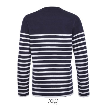 Sol's Kids Striped T-shirt L/S marineblauw / witrug