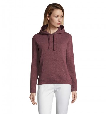 03103 Sol's Spencer dames hooded sweatshirt heather oxblood
