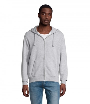 03105 sol's Spike heren hoodie met Zip heather grijs