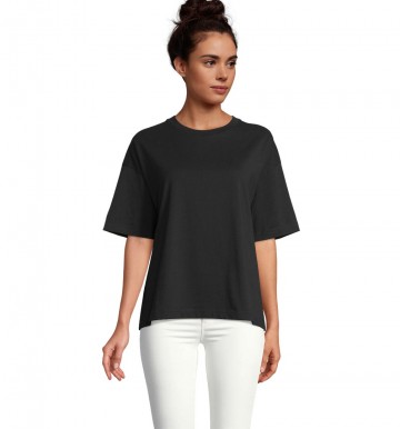 03807 Sol's Boxy Oversized dames T-shirt diep zwart