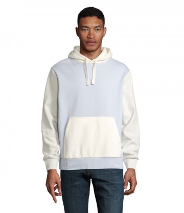 03818 Sol's Collins unisex sweatshirt met kap creamy blauw