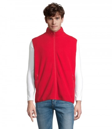 03822 Sol's Factor fleece unisex bodywarmer rood