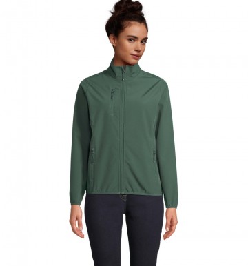 03828 Sol's Falcon dames softshell jack bosgroen