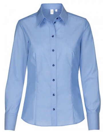 080604 Seidensticker Ladies Blouse Regular Fit L/S middelblauw