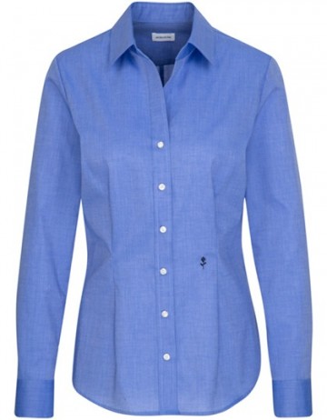 080613 Seidensticker Ladies Blouse Slim Fit L/S middelblauw