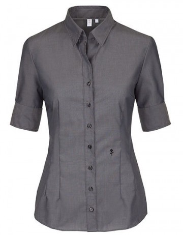 080614 Seidensticker Ladies Blouse Slim Fit S/S antraciet