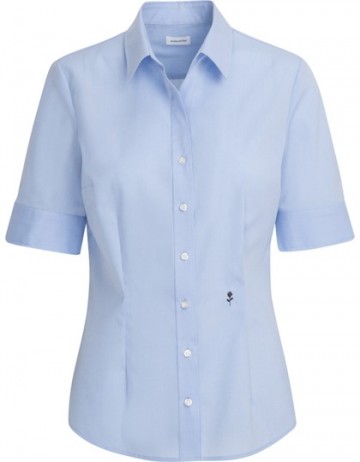 080614 Seidensticker Ladies Blouse Slim Fit S/S lichtblauw
