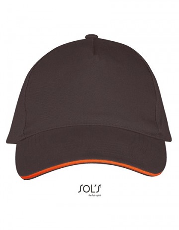 Sol's Long Beach cap donkergrijs oranje