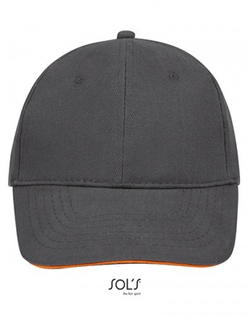 Sol's Buffalo cap donkergrijs oranje