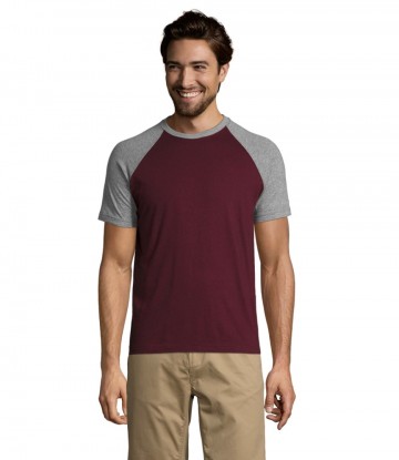 11190  Sol's Funky heren T-shirt burgundyheathergrijs