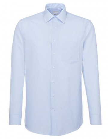 112810 Seidensticker Men's Regular Fit Check/Stripes LS  lichtblauw check