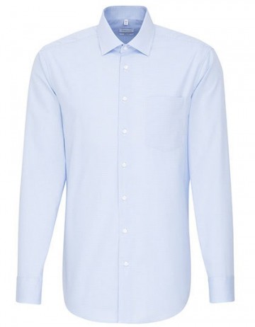 112810 Seidensticker Men's Regular Fit Check/Stripes LS  lichtblauw stripes
