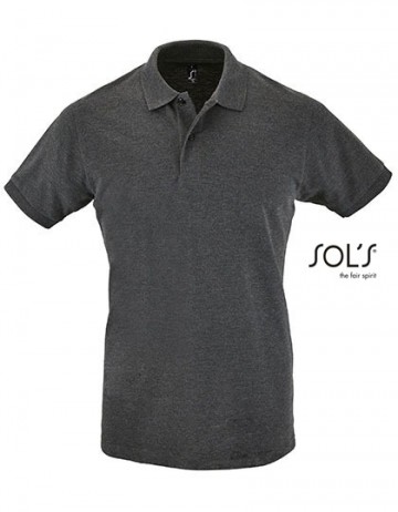 11346 Sol's Perfect heren polo houtskool grijs melange