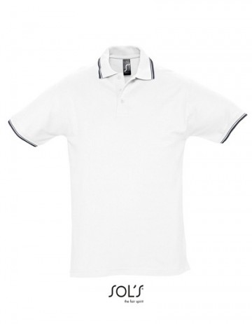 11365 Sol's Practice heren polo wit marineblauw