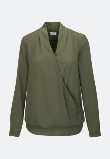 122645 Seidensticker Ladies Crepe Wrap Around Blouse  groen