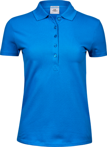 TJ145 Tee Jays Luxury Stretch polo dames azure front