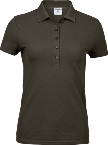 TJ145 Tee Jays Luxury Stretch polo dames darkolive front