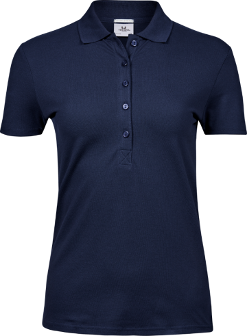 TJ145 Tee Jays Luxury Stretch polo dames navy front