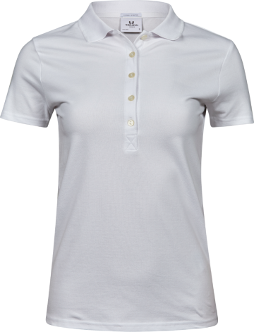 TJ145 Tee Jays Luxury Stretch polo dames white front