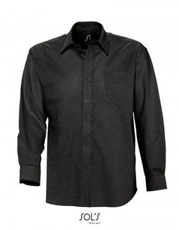 16000 Sol's Boston heren Shirt Oxford zwart