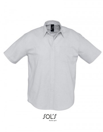 16010 Sol's Brisbane Oxford Shirt S/L zilver