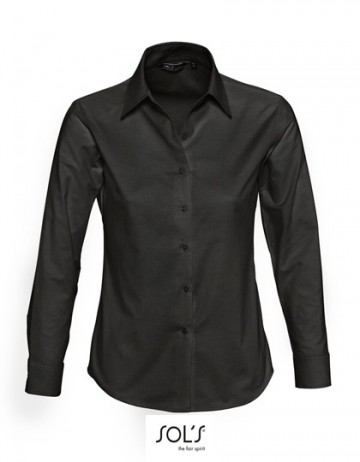 16020 Sol's Embassy dames Oxford shirt zwart