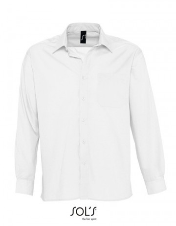 16040 Sol's Baltimore heren Poplin Shirt wit