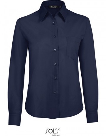 16060 Sol's Executive dames Poplin shirt donkerblauw