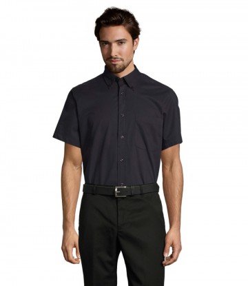 16080 Sol's Brooklyn heren Twill Shirt S/S fransmarineblauw