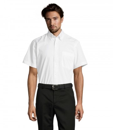 16080 Sol's Brooklyn heren Twill Shirt S/S wit