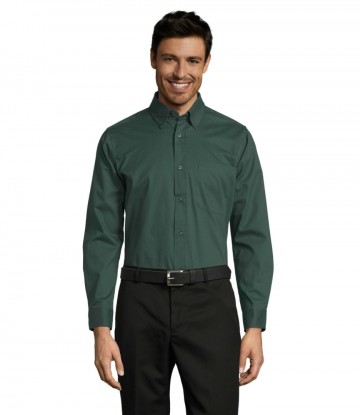 16090 Sol's Bel-Air heren Twill Shirt flessengroen