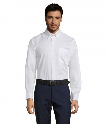 16090 Sol's Bel-Air heren Twill Shirt wit
