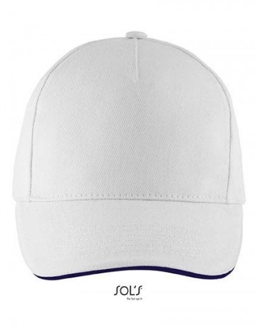 Sol's Long Beach cap wit marineblauw