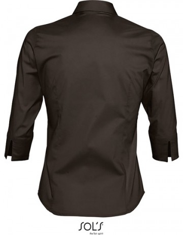 17010 Sol's Effect dames shirt met 3/4 mouw donkerbruin rug