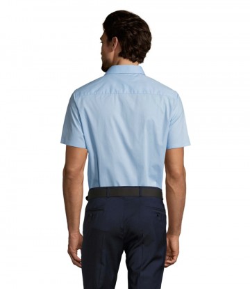 17030 Sol's Broadway stretch shirt S/S helder hemelsblauw achter