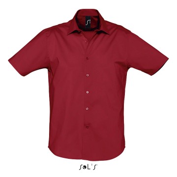 17030 Sol's Broadway stretch shirt S/S kardinaal rood