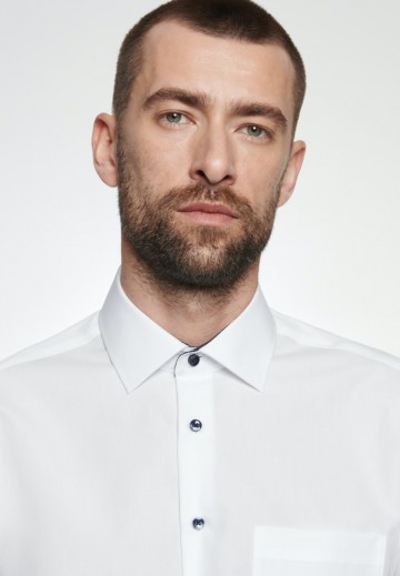 193690 Seidensticker Men's Shirt Poplin Regular Fit LS wit kraag